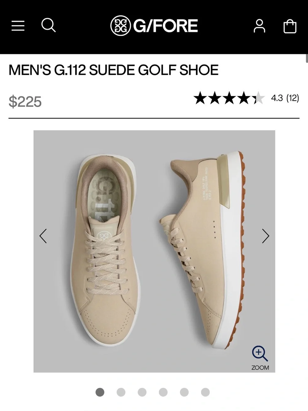 G/FORE G.112 Suede Golf Shoes Men’s Size 10 Pumice Dune Luxury Spikeless - Picture 8 of 8